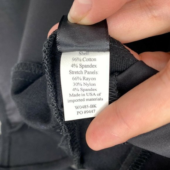 Betabrand Mind The Gap Button Down Cotton Shirt Top Black Women's Size Medium - Picture 10 of 10